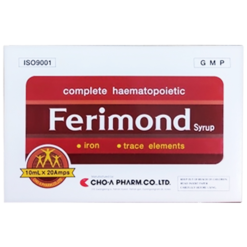 Dung dịch uống Ferimond điều trị thiếu máu do thiếu sắt (hộp 20 ống)