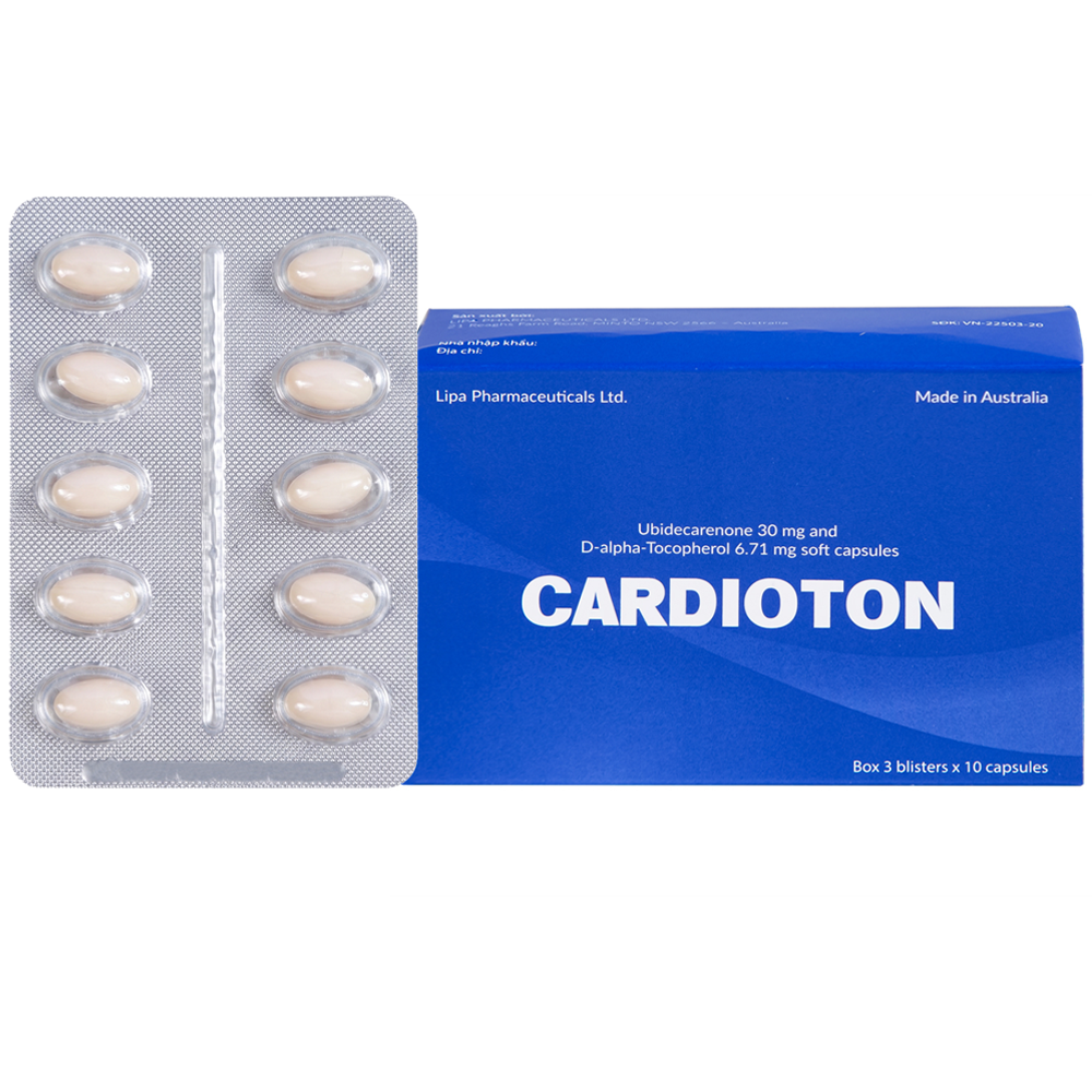 Thuốc Cardioton điều trị thiểu năng tuần hoàn, tăng huyết áp (3 vỉ x 10 viên)