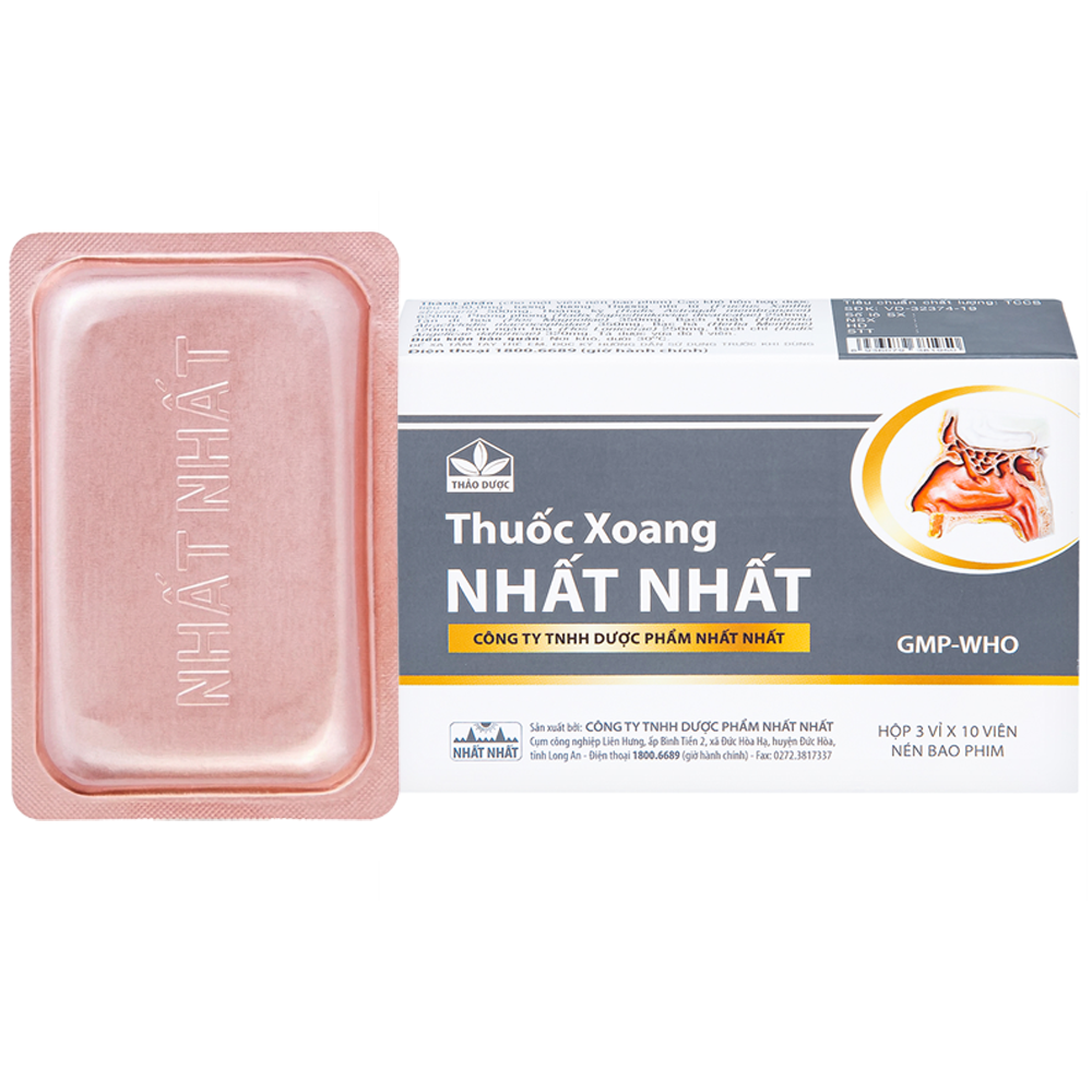Thuốc Thuốc Xoang Nhất Nhất điều trị viêm mũi, viêm xoang (3 vỉ x 10 viên)