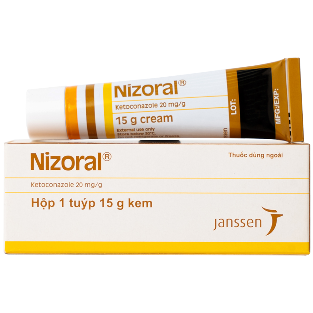Thuốc dùng ngoài Nizoral 2% điều trị nhiễm nấm ngoài da (tuýp 15g)