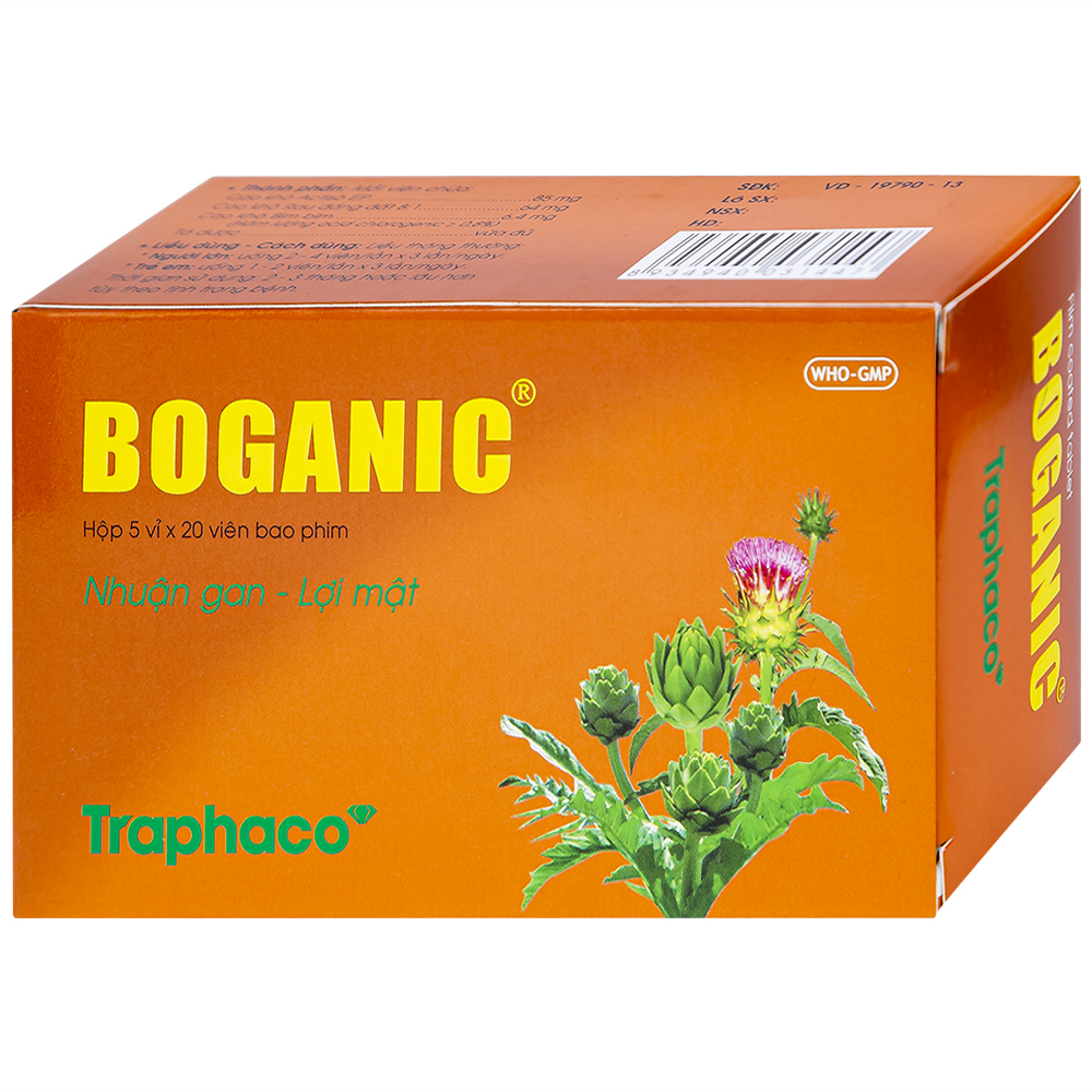 Thuốc Boganic hỗ trợ các bệnh lý về gan, mỡ máu, giải độc gan (5 vỉ x 20 viên)