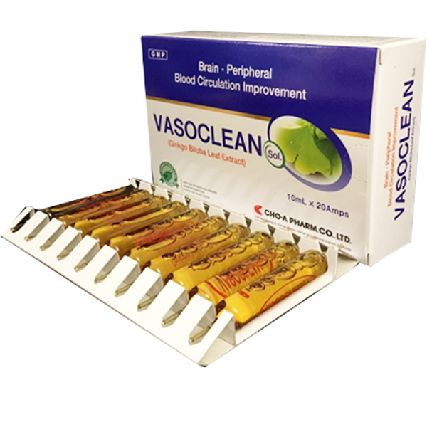 Dung dịch uống Vasoclean Sol 10ml điều trị sa sút trí tuệ ở người lớn (2 vỉ x 10 ống)