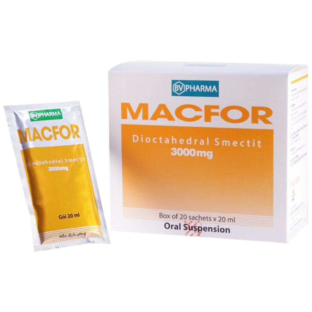 Hỗn dịch Macfor 3000mg điều trị tiêu chảy cấp (hộp 20 gói)