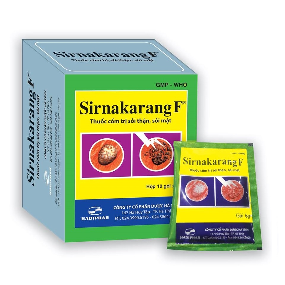 Thuốc cốm Sirnakarang F điều hòa chức năng thận, đau lưng, mỏi gối, sinh lý yếu (hộp 10 gói)