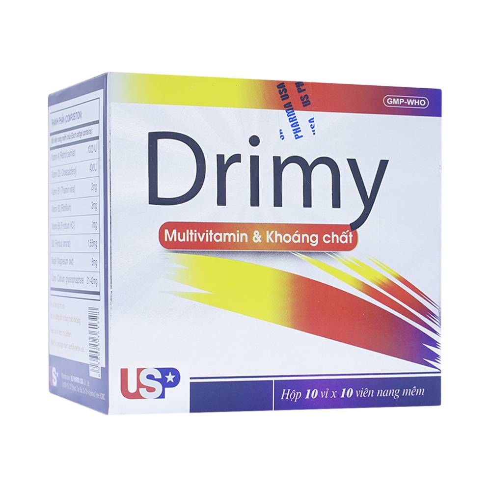 Thuốc mềm Drimy bổ sung vitamin và khoáng chất (10 vỉ x 10 viên)