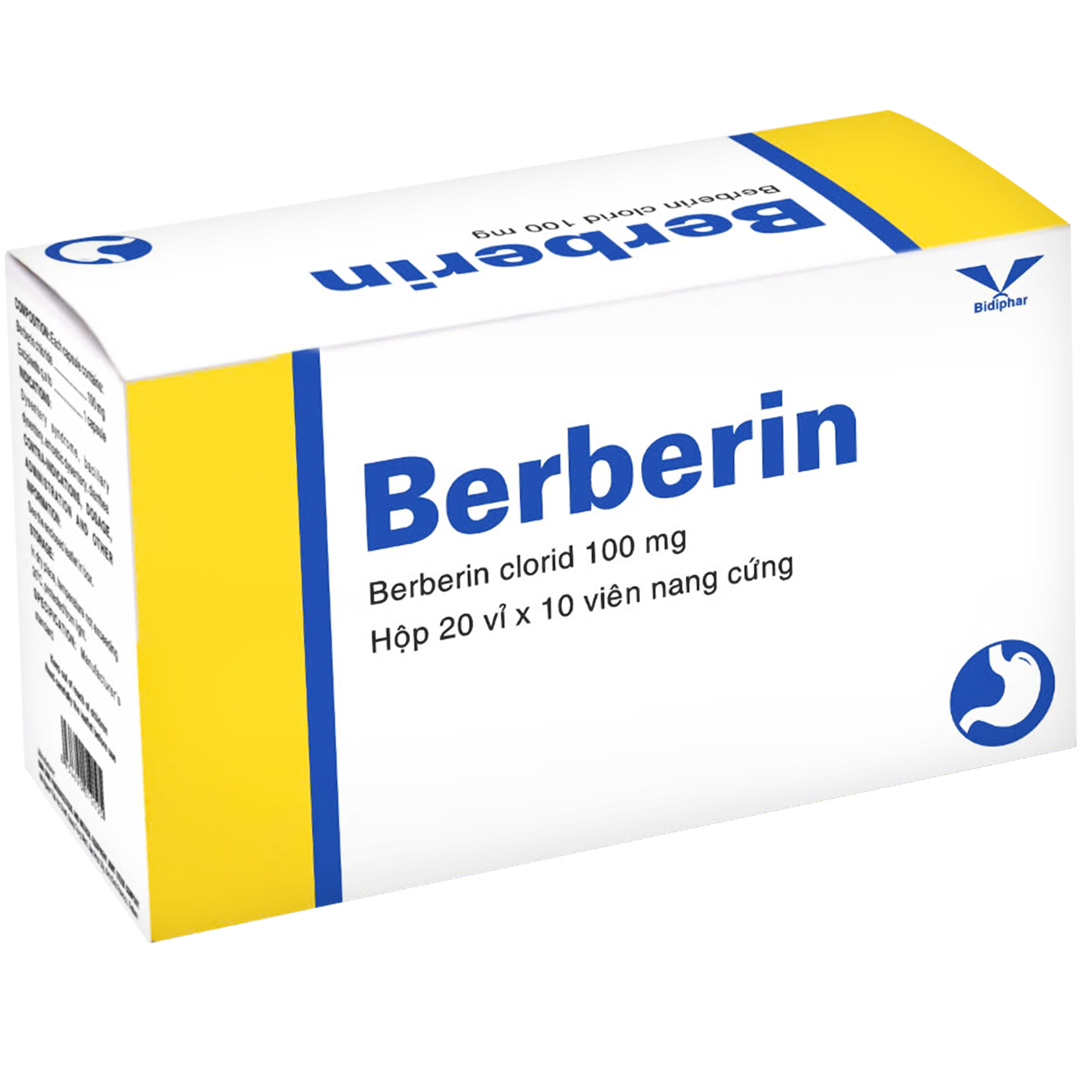 Thuốc Berberin 100mg Bidiphar điều trị tiêu chảy (20 vỉ x 10 viên)