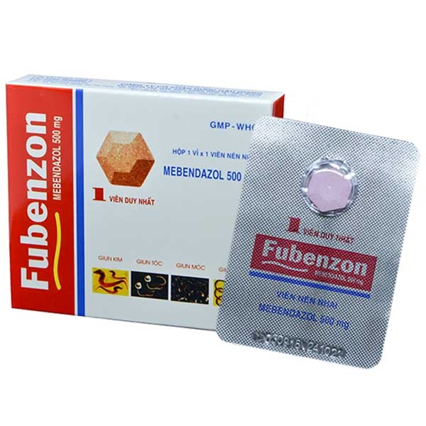 Thuốc Fubenzon 500mg điều trị nhiễm giun (1 vỉ x 1 viên)