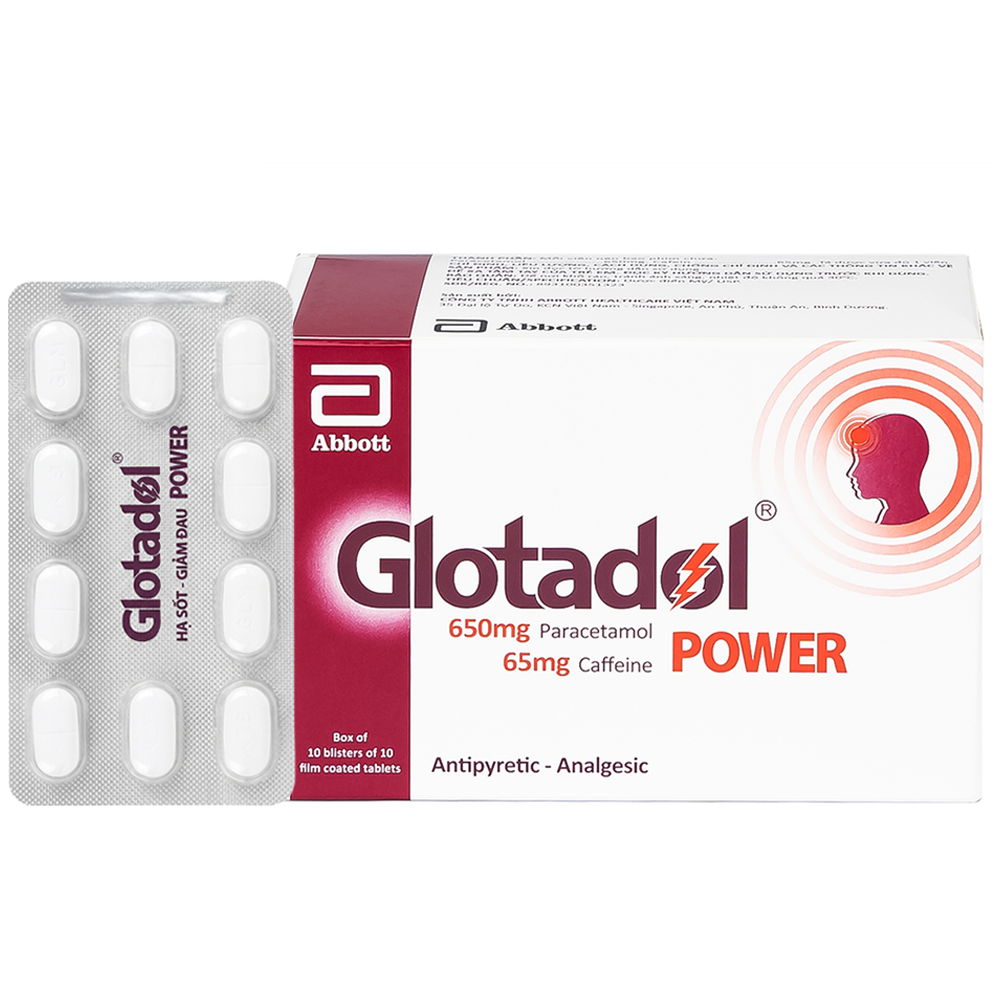 Thuốc Glotadol hạ sốt, giảm đau (10 vỉ x 10 viên)