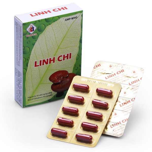 Thuốc Linh Chi Domesco hỗ trợ điều trị suy nhược thần kinh, tăng miễn dịch (4 vỉ x 10 viên)