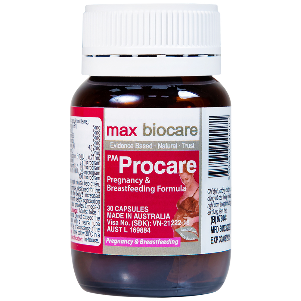 Thuốc Procare bổ sung DHA, EPA, vitamin và khoáng chất cho bà bầu (chai 30 viên)