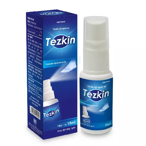 Thuốc xịt ngoài da Tezkin điều trị nhiễm nấm ngoài da (chai 15ml)