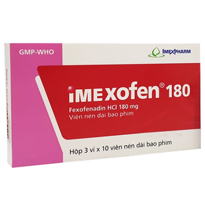 Imexofen thuốc giảm mày đay vô căn mạn tính (3 vỉ x 10 viên)