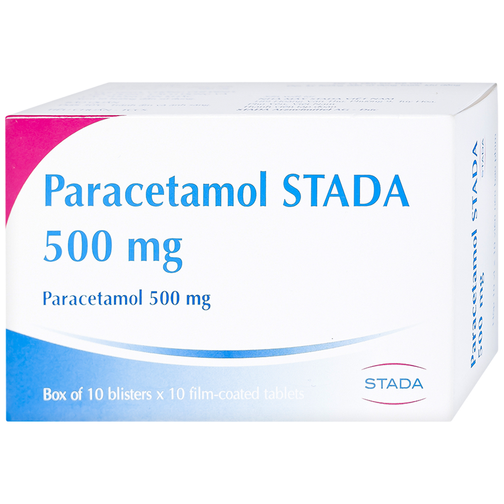 Thuốc PARACETAMOL STADA 500MG giảm đau từ nhẹ đến vừa và hạ sốt (10 vỉ x 10 viên)