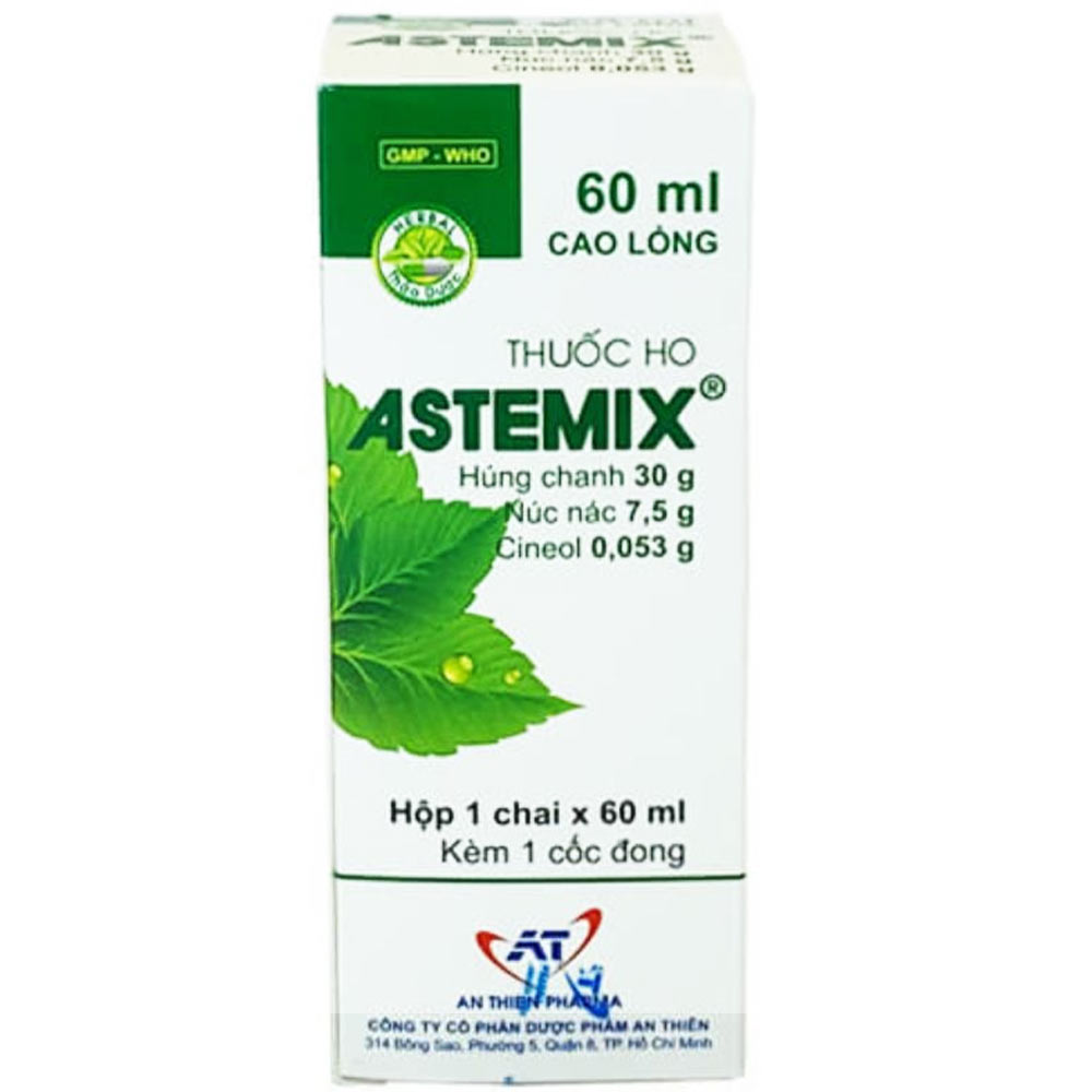 Thuốc ho Astemix An Thiên hỗ trợ điều trị ho, viêm họng, viêm phế quản, suyễn (Chai 120ml)