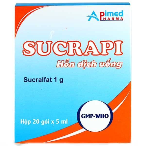 Hỗn dịch uống Sucrapi điều trị viêm loét dạ dày (hộp 20 gói)