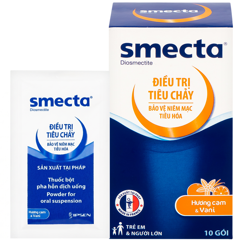 Thuốc Smecta điều trị tiêu chảy, rối loạn tiêu hóa (hộp 10 gói)