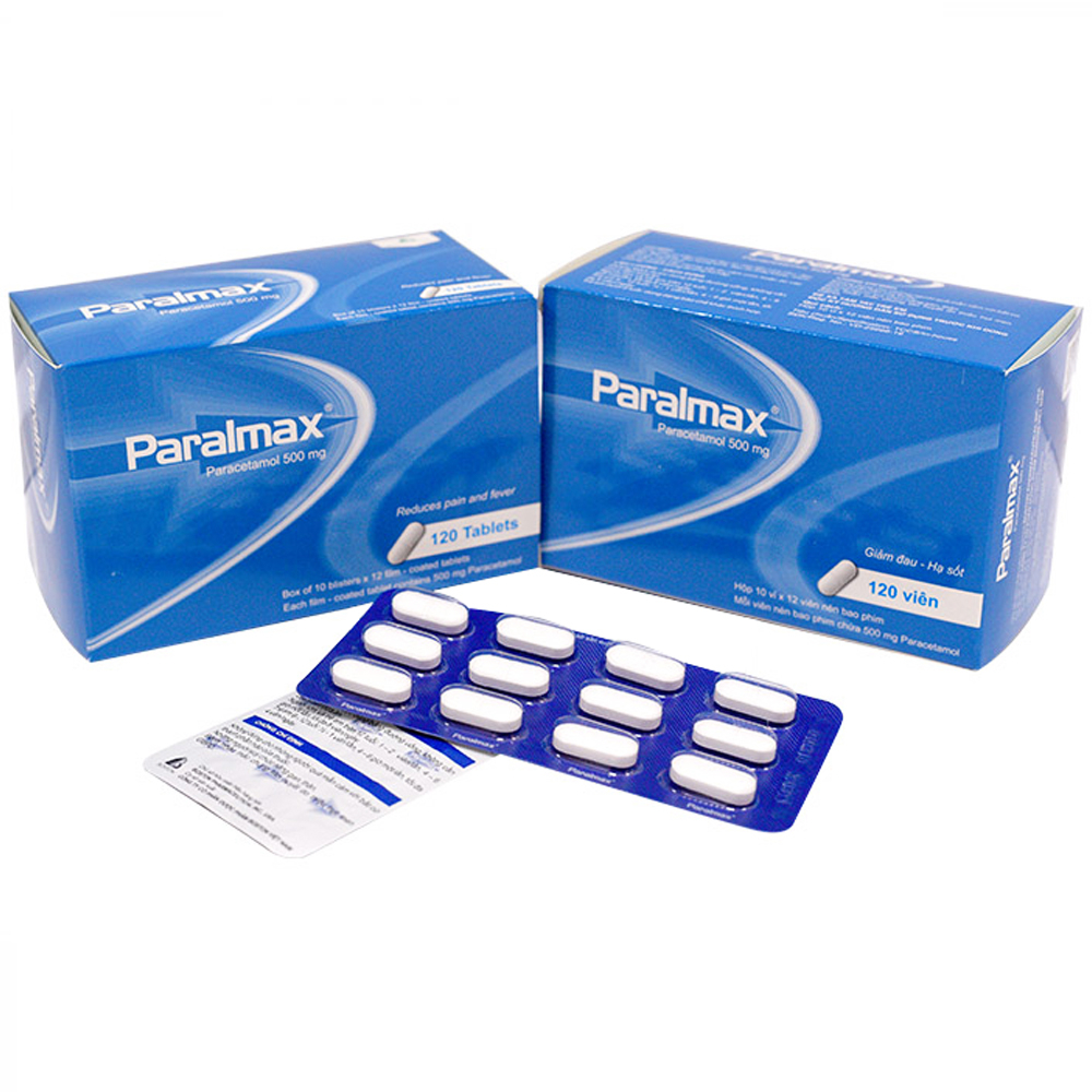 Thuốc Paralmax 500mg giảm đau từ nhẹ đến vừa và hạ sốt (15 vỉ x 12 viên)