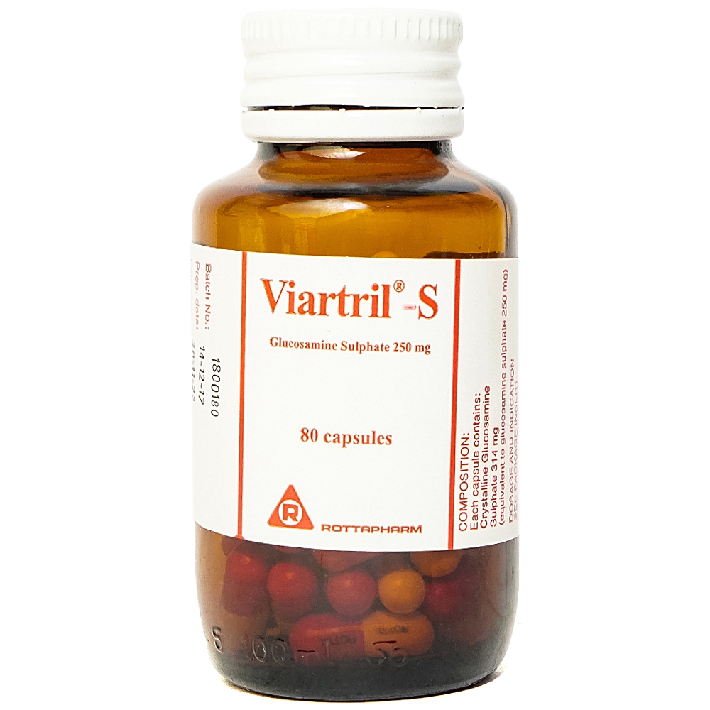 Thuốc Viartril-S 250mg trị thoái hóa khớp gối nhẹ và trung bình (Hộp 80 viên)