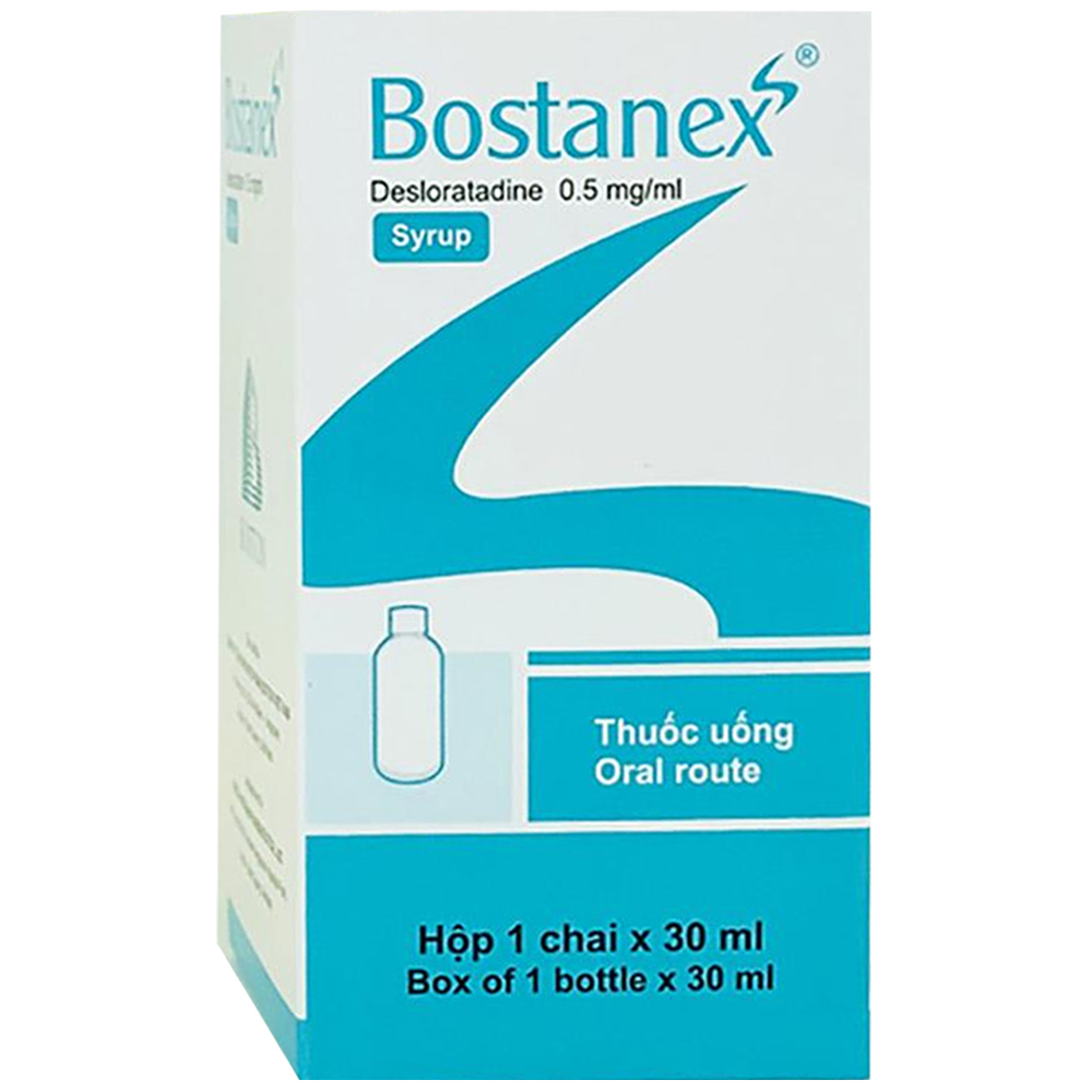 Siro Bostanex 0,5mg/ml điều trị viêm mũi dị ứng, mày đay và ngứa (Chai 30ml)