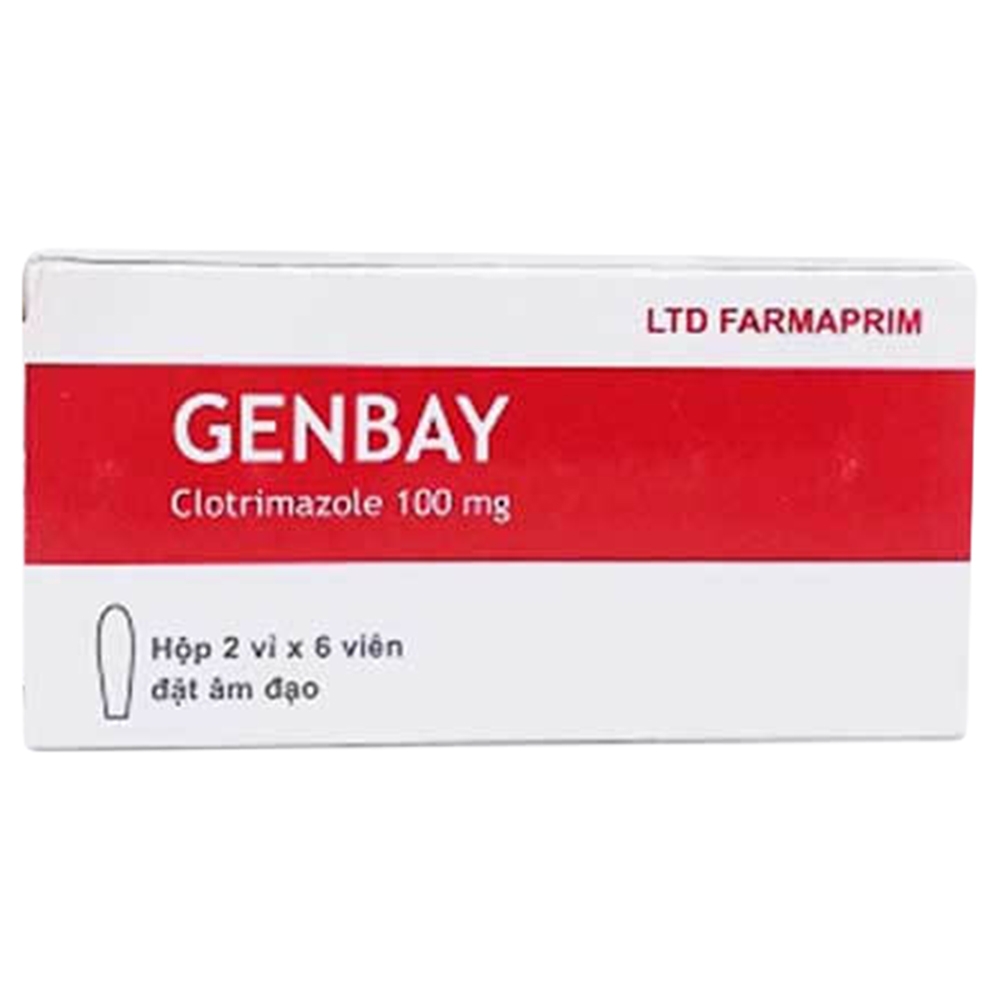 GENBAY SUPP VAG 100MG BOX 12 trị viêm âm đạo, nấm âm đạo