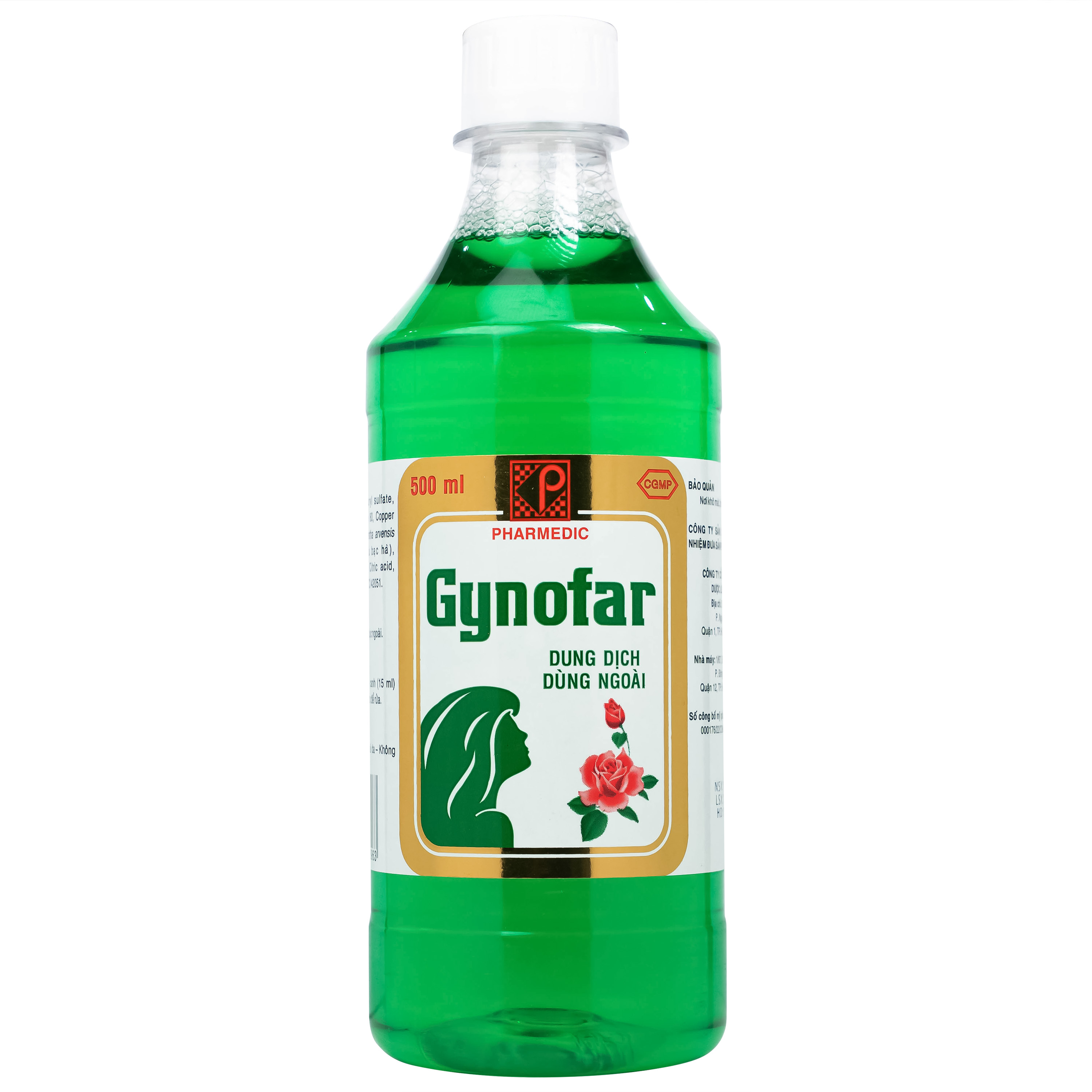 Dung dịch vệ sinh phụ nữ Gynofar Pharmedic chai 500 ml
