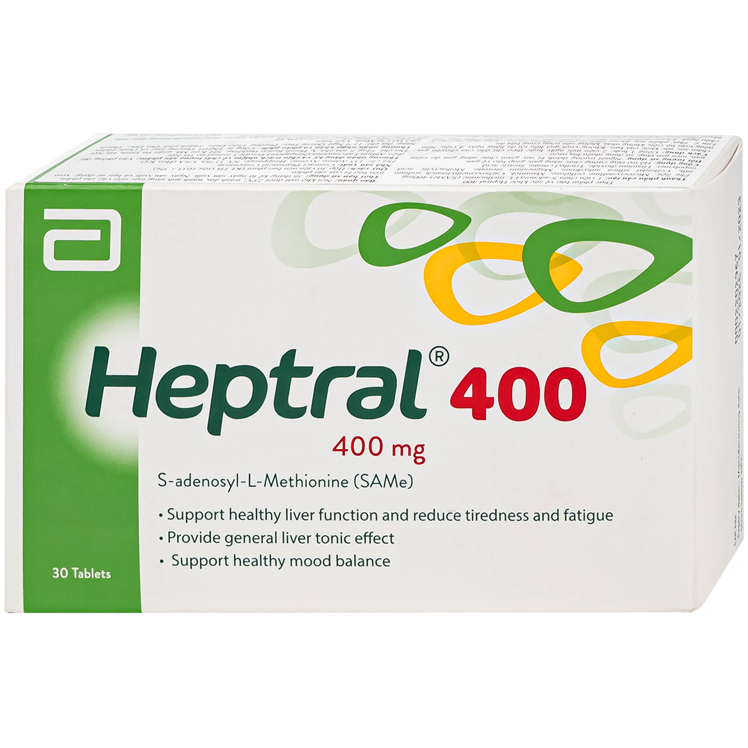 Viên uống Abbott Heptral 400 hỗ trợ chức năng gan (Hộp 30 viên)