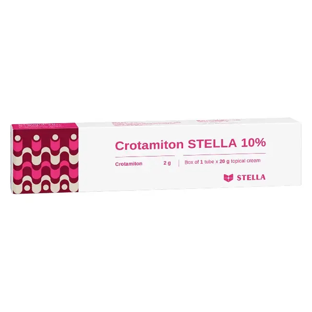 Kem bôi da Crotamiton STELLA 10% điều trị ghẻ, triệu chứng ngứa (Tuýp 20g)