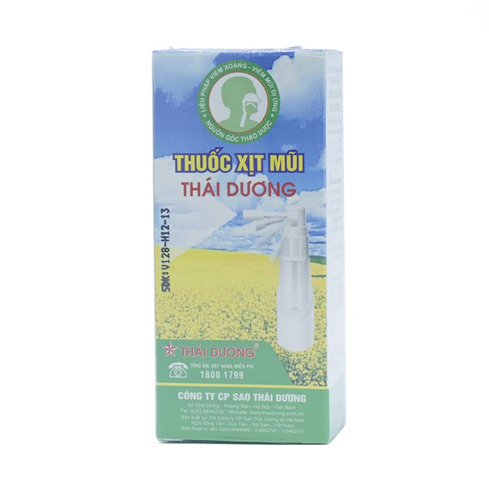Xịt mũi xoang Thái Dương chai hỗ trợ giảm nghẹt mũi, viêm xoang (20ml)
