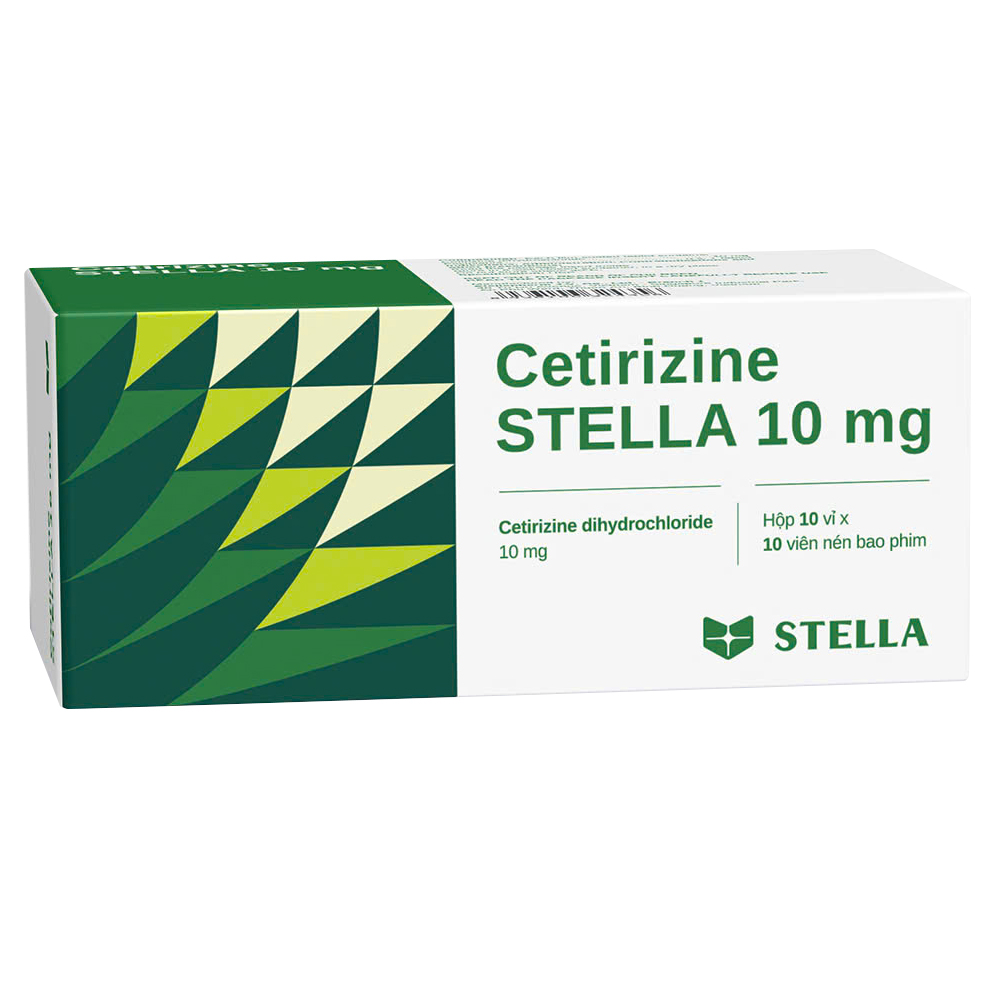 Thuốc Cetirizine Stella 10mg trị viêm mũi, mề đay (10 vỉ x 10 viên)