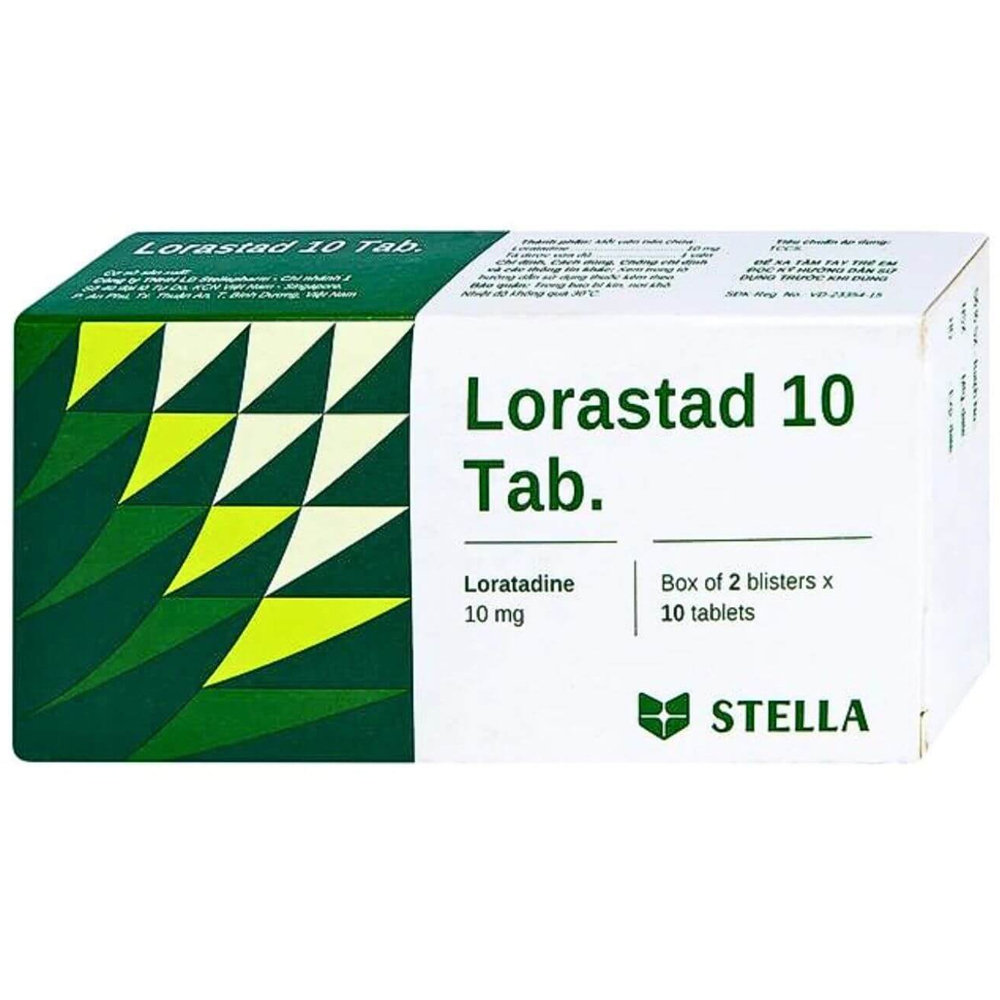 Viên uống Lorastad 10 Tab để điều trị viêm mũi dị ứng (Hộp 100 viên)
