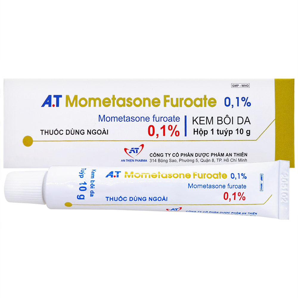 Kem bôi da A.T Mometasone Furoate 0.1% giảm viêm, ngứa ở các bệnh da (10g)
