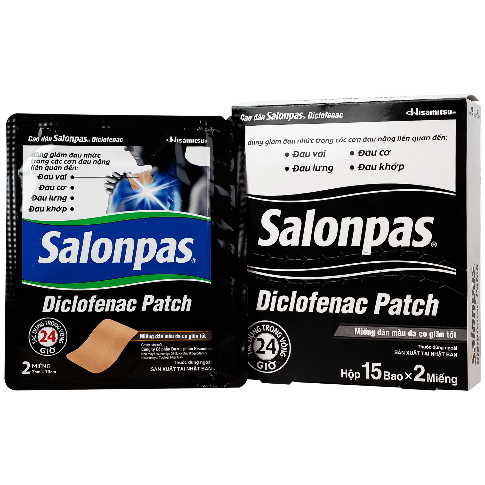 Cao dán Salonpas Diclofenac (Hộp 15 túi)