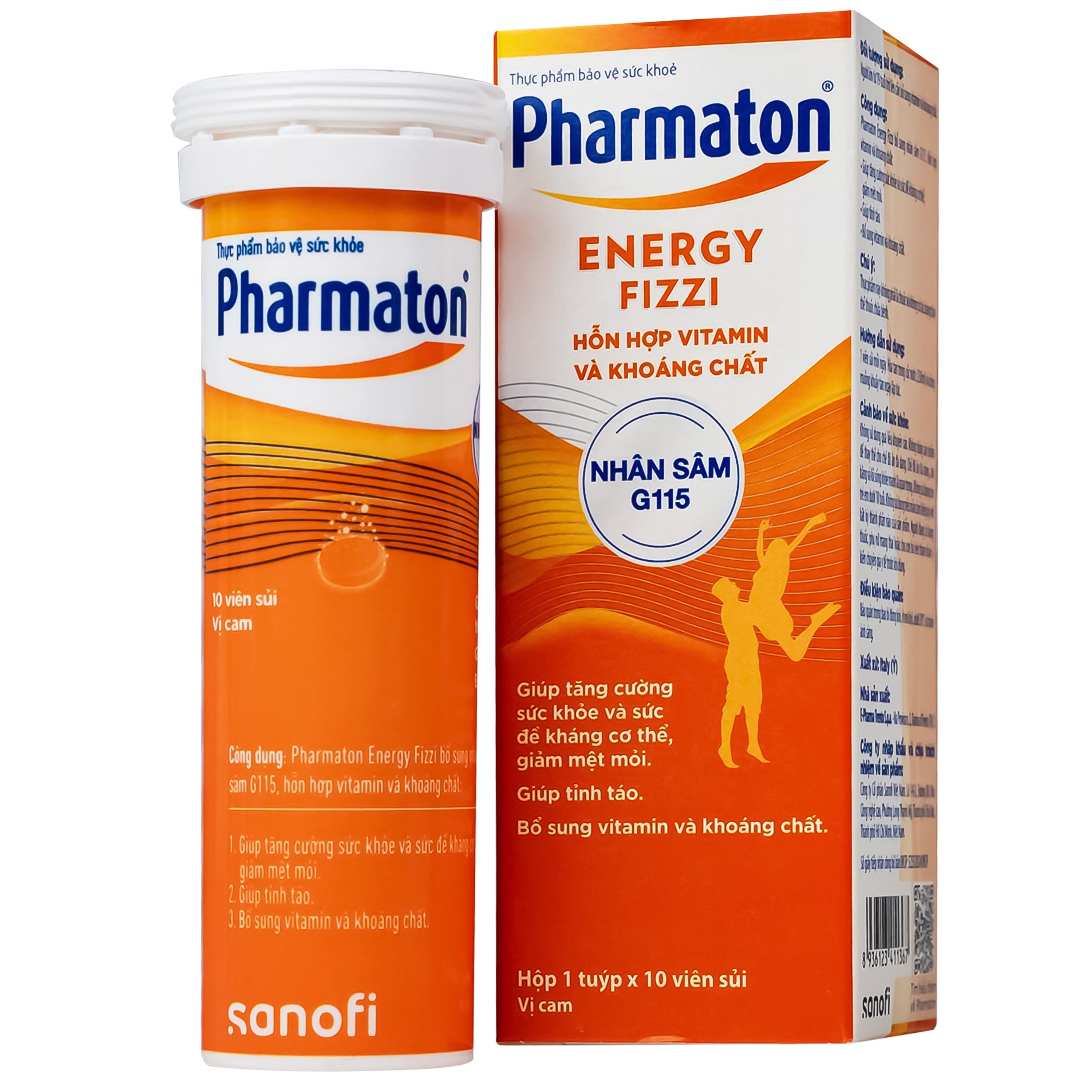 Pharmaton Energy Fizzi bổ sung vitamin và khoáng chất (Hộp 1 ống x 10 viên nén sủi)