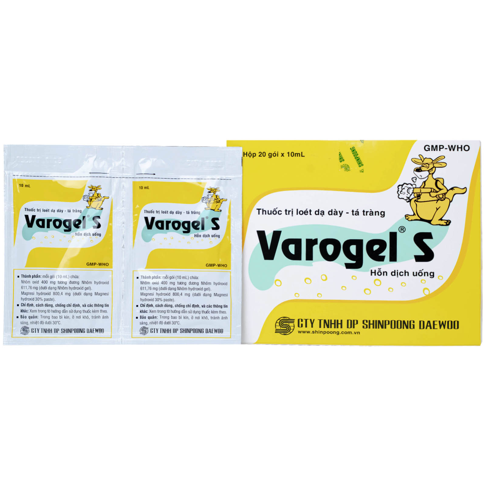 Thuốc Varogel S điều tri viêm loét dạ dày (20 gói x 10 ml)