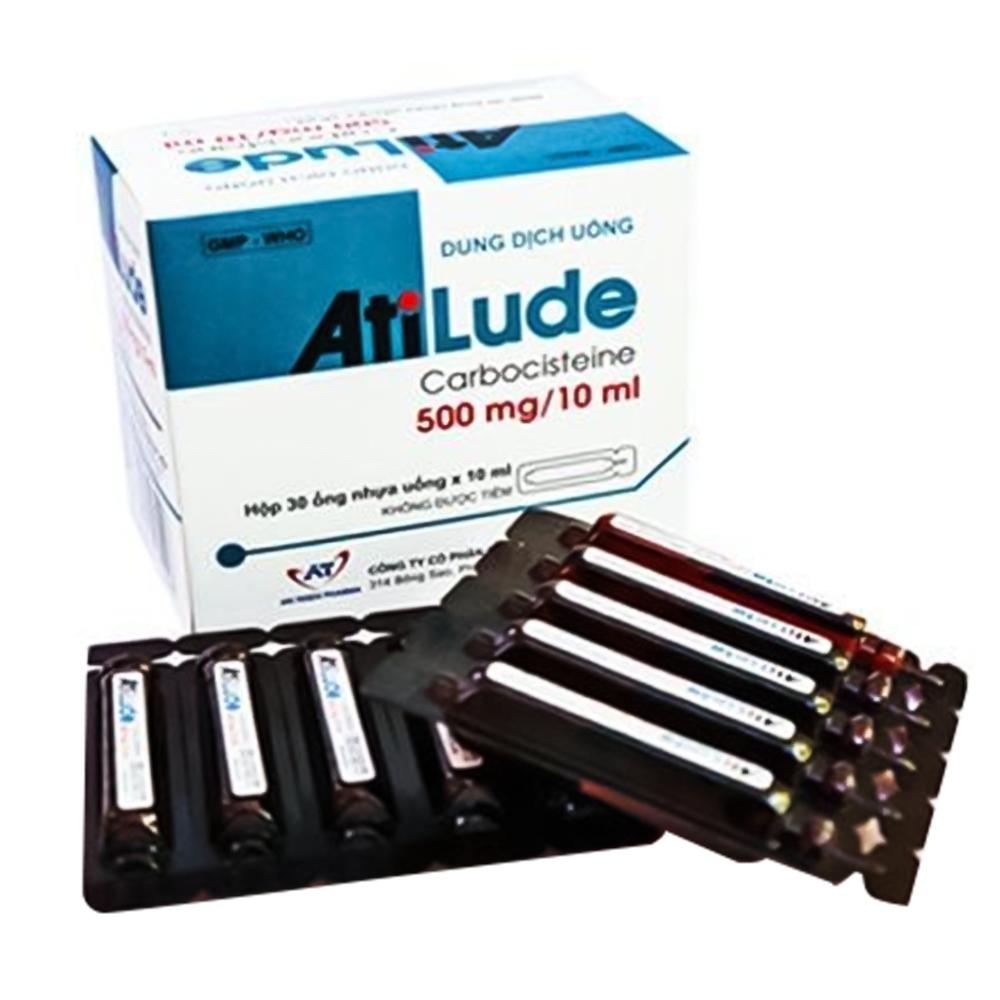 Thuốc AtiLude 500mg/10ml điều trị rối loạn đường hô hấp (Hộp 30 ống)