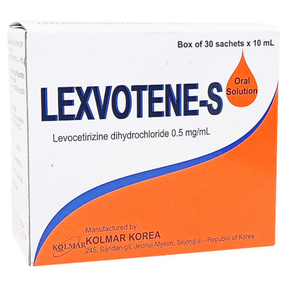 Lexvotene-S 0.5mg/ml Kolmar điều trị viêm mũi dị ứng (30 gói x 10 ml)