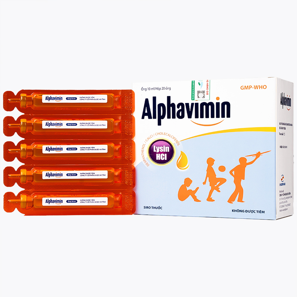 Alphavimin 10ml là thuốc bổ cho trẻ và thanh thiếu niên (Hộp 20 ống)