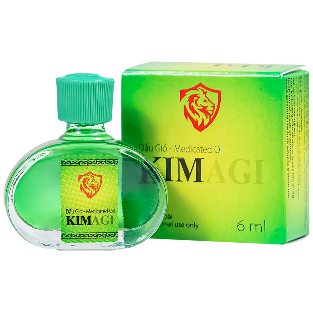 Dầu gió Kimgami giúp xông hơi, xoa bóp giữ ấm cơ thể (Hộp 10 chai x 6 ml)