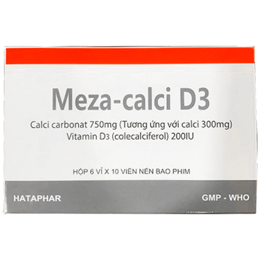 Meza-Calci D3 Hataphar (Hộp 6 Vỉ x 10 Viên)
