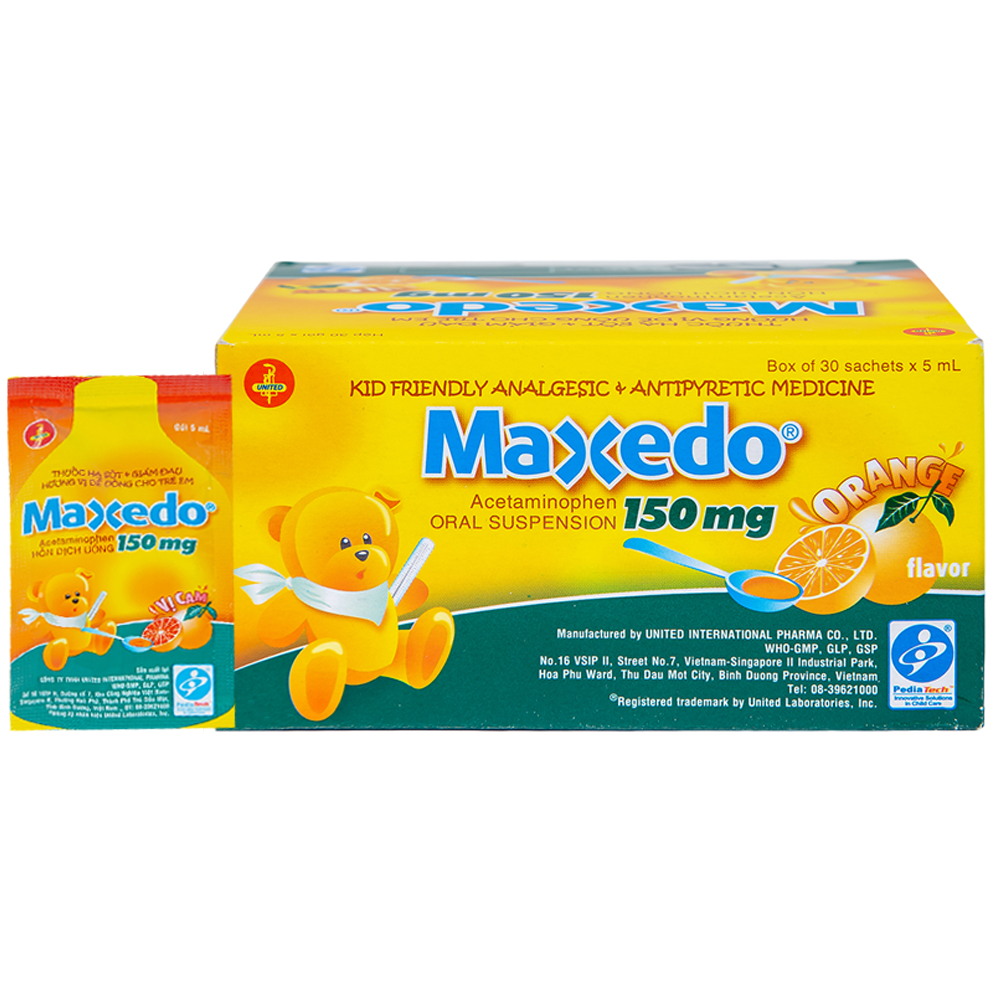Maxedo 250mg United Pharma (Hộp 30 gói x 5ml)