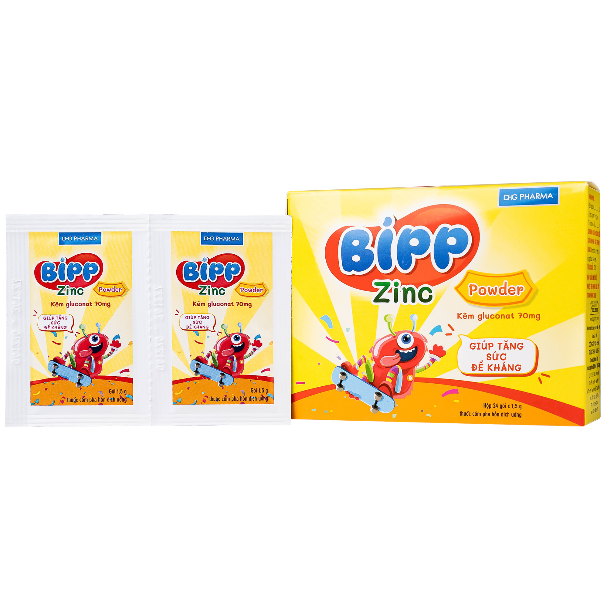 Thuốc Bipp Zinc Powder 70mg bổ sung kẽm, tăng đề kháng (Hộp 24 gói x 1.5g)