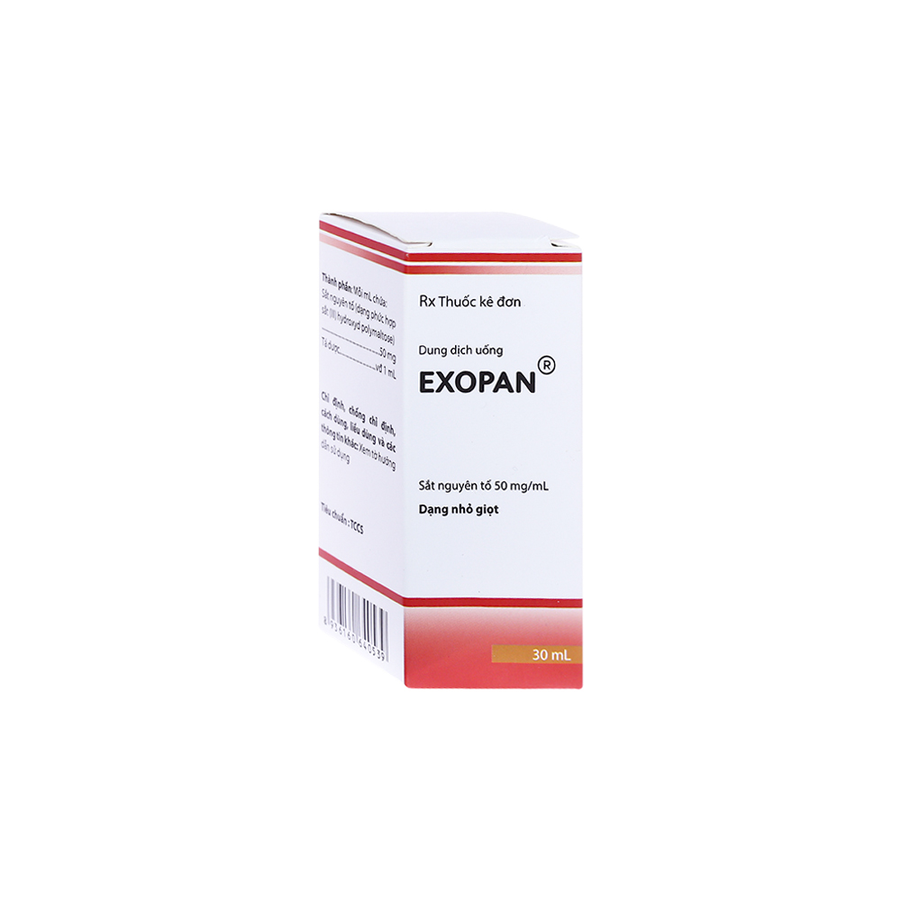 Exopan 50mg/ml (Chai 30ml) trị thiếu máu do thiếu sắt