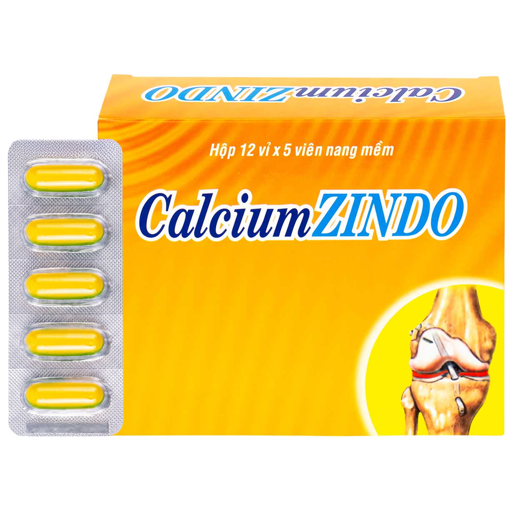 Thuốc CalciumZindo USA bổ sung Canxi, vitamin D (Hộp 12 vỉ x 5 viên)