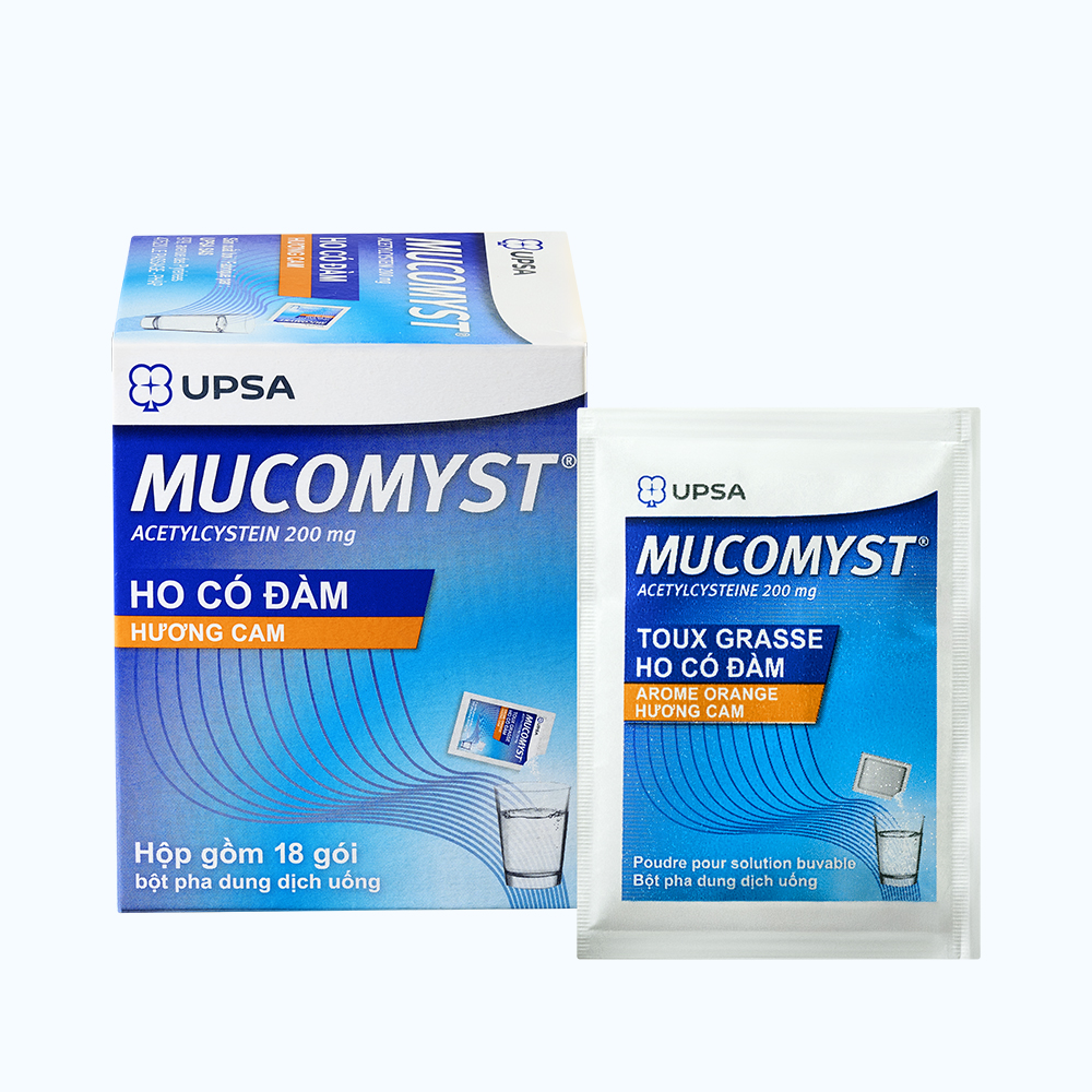 MUCOMYST (200MG SACHETS B/18) điều trị các rối loạn của sự tiết phế quản