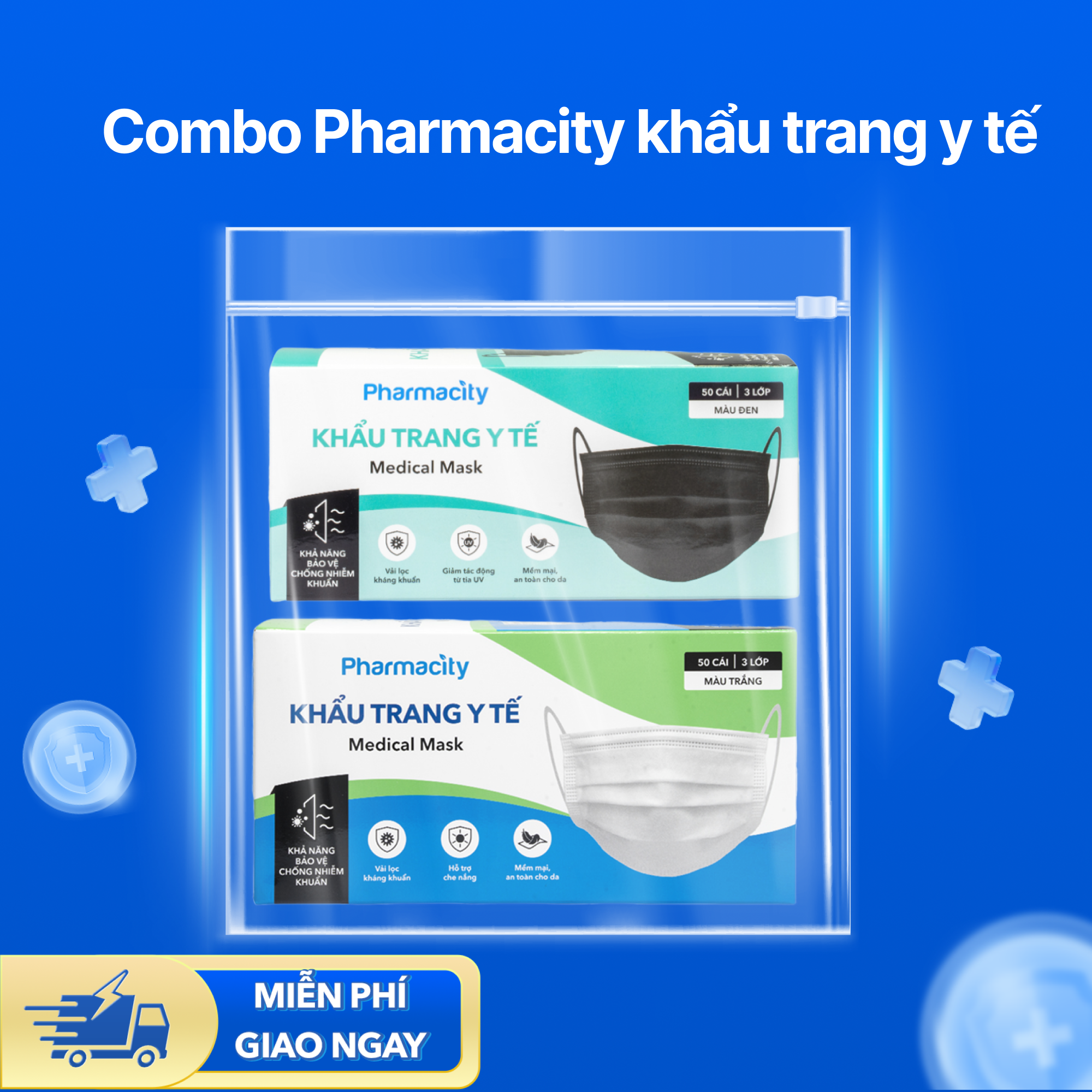 Combo Pharmacity khẩu trang y tế