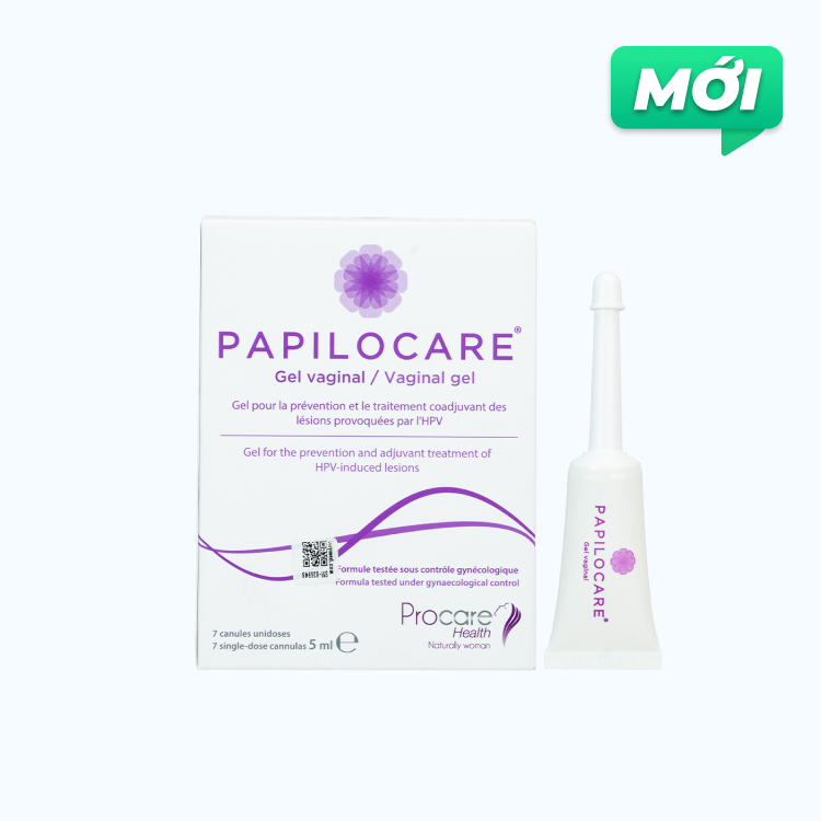 Papilocare Vaginal Gel Phụ Khoa Phòng Ngừa Và Hỗ Trợ Điều Trị Tổn Thương do HPV (Hộp 7 tuýp x 5ml)