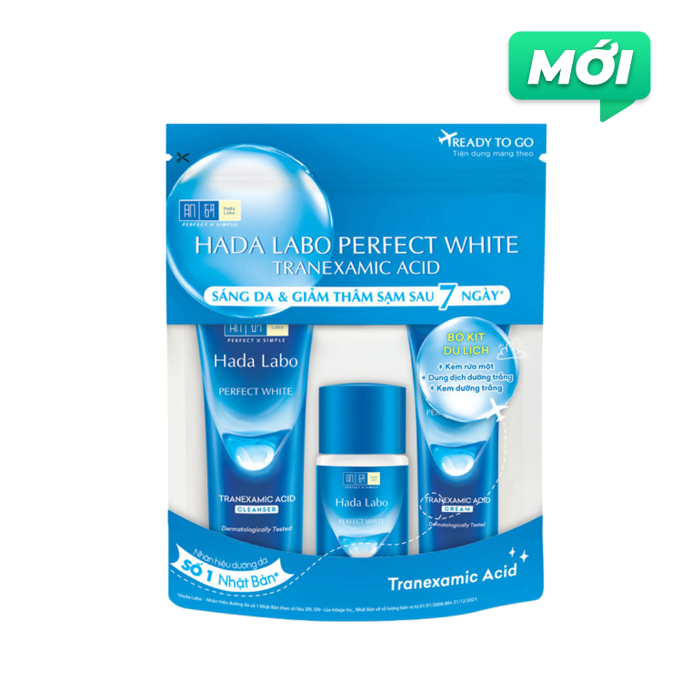 Hada Labo Bộ Dưỡng Trắng Da (SRM 15g + Lotion 15g + Cream 12g)