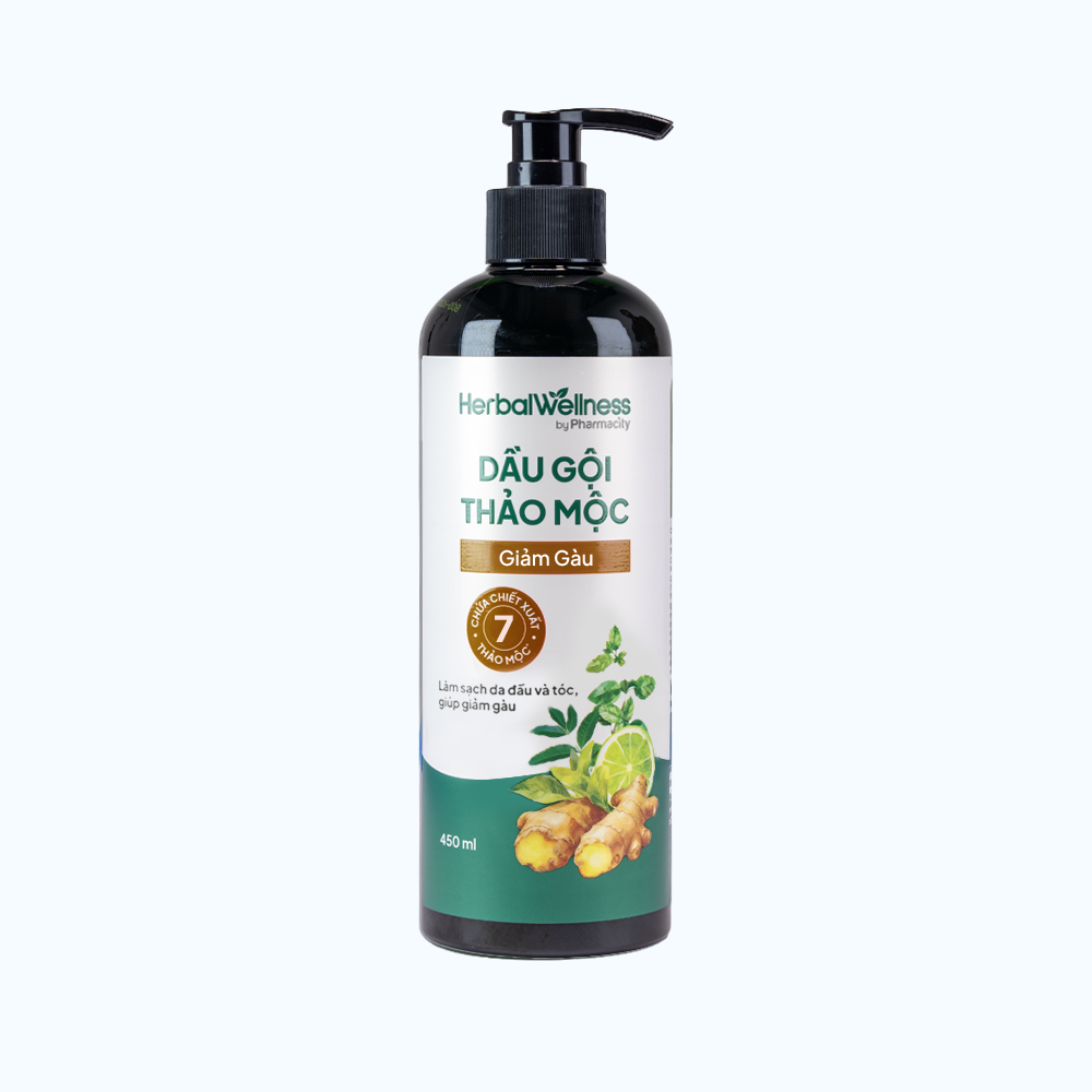 Dầu gội thảo mộc giảm gàu Herbal Wellness by Pharmacity (Chai 450ml)