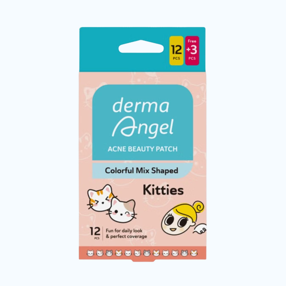 DermaAngel Miếng Dán Mụn Colorful Mix Shaped Kitties (12 Miếng/Hộp)