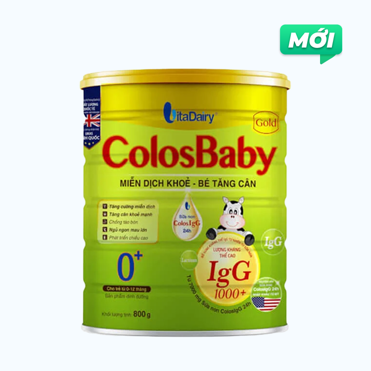Sữa bột dinh dưỡng ColosBaby Gold 0+ Cho Trẻ từ 0-12 Tháng (Lon 800g)